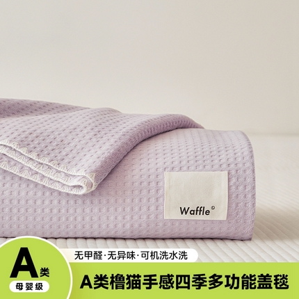 91家纺网 家纺一手货源 找家纺 （总）艾佳 2025新款多功能午睡毯空调毯秋冬床单床盖华夫格双层复合四季毯