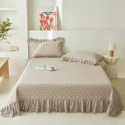 恒爱家纺 2024新款全棉甜美少女单床盖 繁花似锦