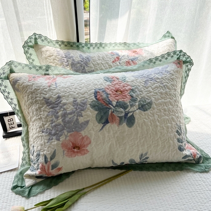 91家纺网 家纺一手货源 找家纺 （总）百寐 2024新款全棉韩版花边夹棉枕套