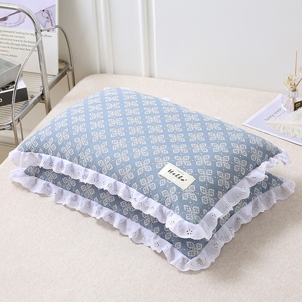 91家纺网 家纺一手货源 找家纺 梦叶草 2024新款全棉蕾丝花边全荞麦枕枕芯纯棉荞麦枕头 全棉蕾丝边荞麦枕-宝兰