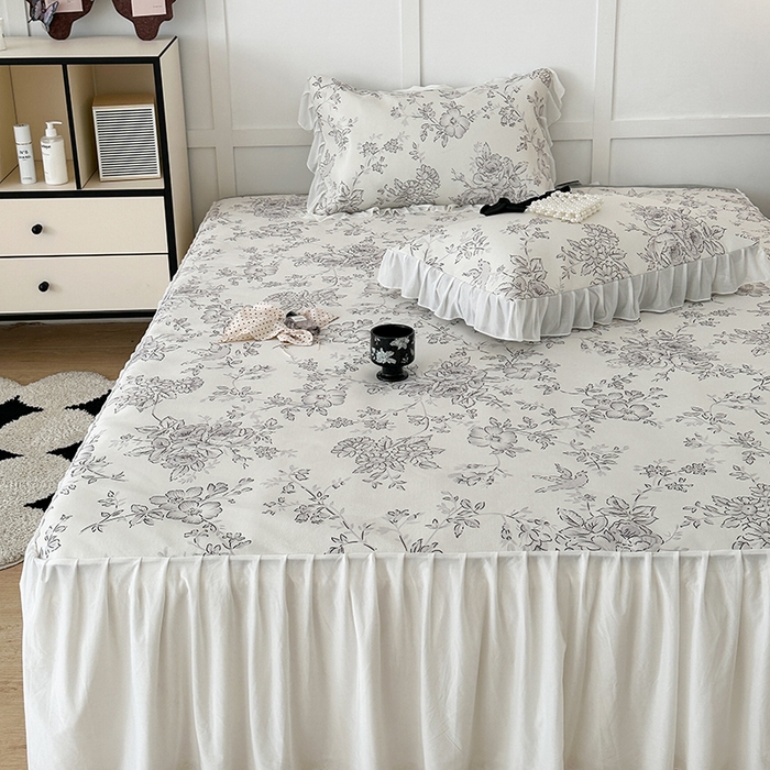 91家纺网 家纺一手货源 找家纺 昔可家纺 2024新款A类900D仙仙雪纺床裙冰丝席 绿山墙的安妮