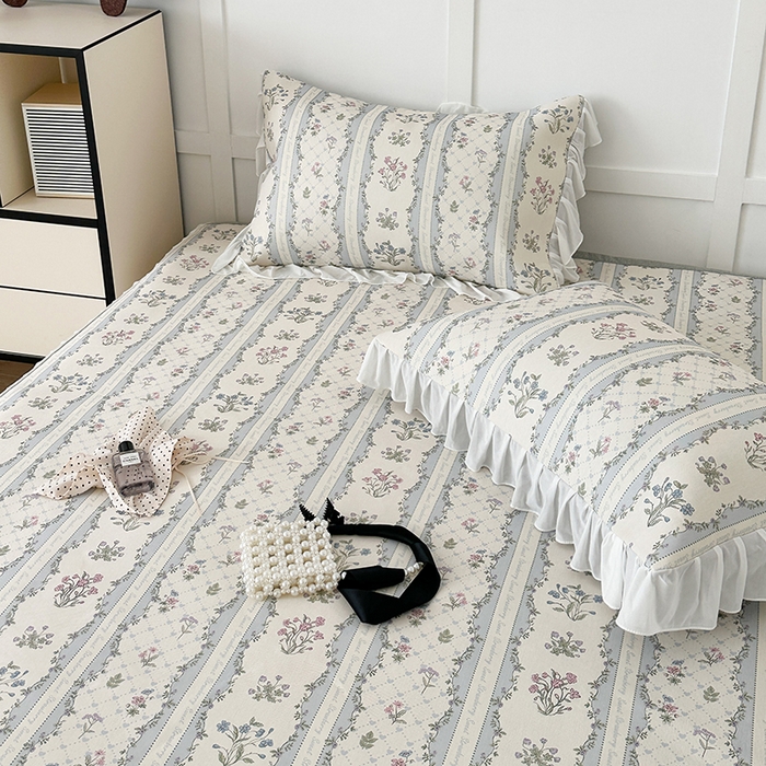 91家纺网 家纺一手货源 找家纺 昔可家纺 2024新款A类900D仙仙雪纺床裙冰丝席 夏日织梦