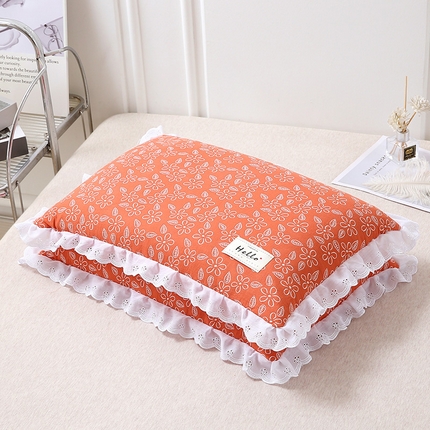 91家纺网 家纺一手货源 找家纺 （总）梦叶草 2024新款全棉蕾丝花边全荞麦枕枕芯纯棉荞麦枕头