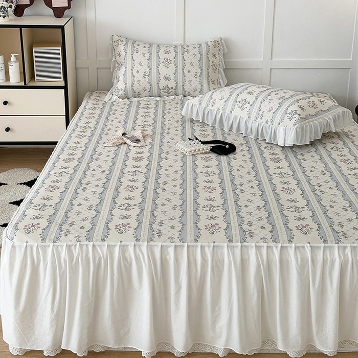 91家纺网 家纺一手货源 找家纺 昔可家纺 2024新款A类900D仙仙雪纺床裙冰丝席 夏日织梦