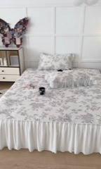 91家纺网 家纺一手货源 找家纺 昔可家纺 2024新款A类900D仙仙雪纺床裙冰丝席 绿山墙的安妮