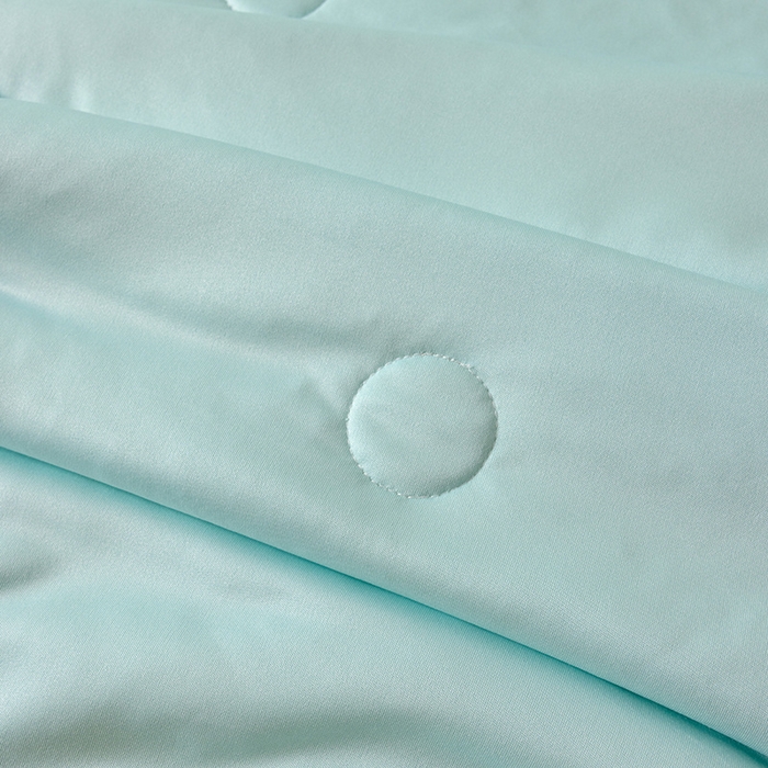 91家纺网 家纺一手货源 找家纺 小芽 2024新款凉感丝夏被 水绿+黄