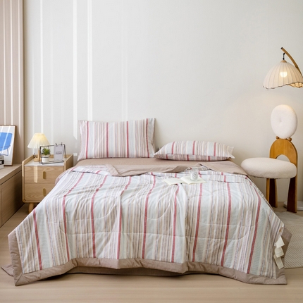 91家纺网 家纺一手货源 找家纺 （总）一加一 2025新款全棉水洗棉色织大豆夏被