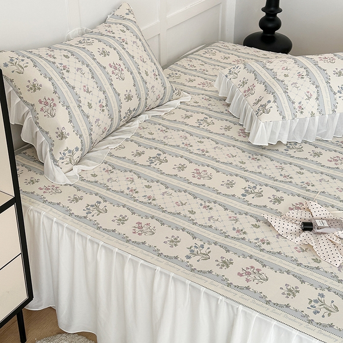 91家纺网 家纺一手货源 找家纺 昔可家纺 2024新款A类900D仙仙雪纺床裙冰丝席 夏日织梦