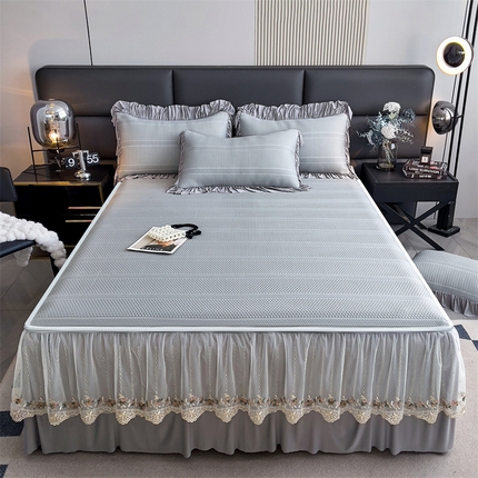 91家纺网 家纺一手货源 找家纺 （总）恒爱家纺 2024新款倾国倾城系列冰豆豆凉感床裙款