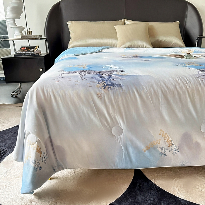 91家纺网 家纺一手货源 找家纺 小芽 2024新款凉感丝夏被 魅影