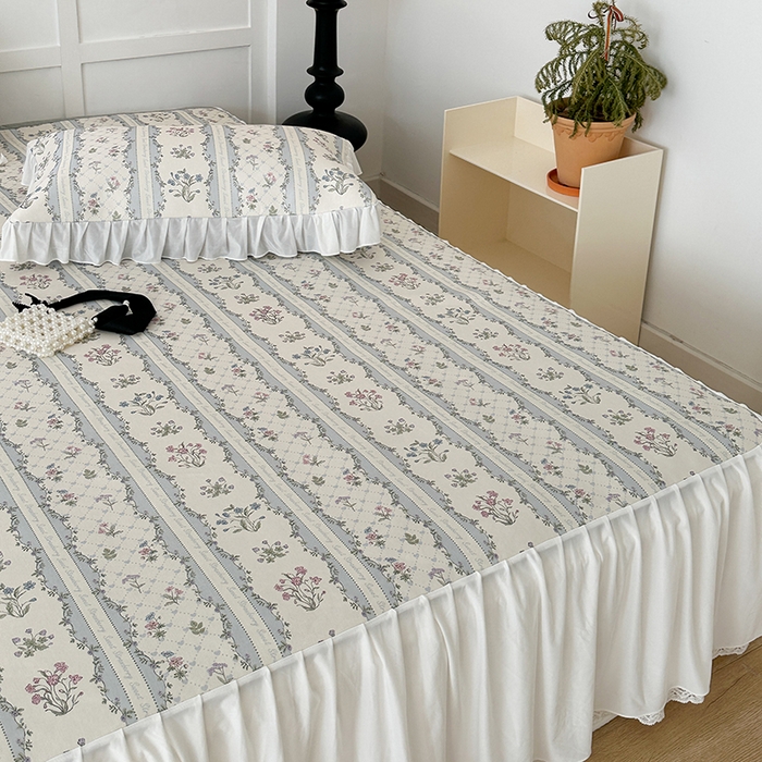 91家纺网 家纺一手货源 找家纺 昔可家纺 2024新款A类900D仙仙雪纺床裙冰丝席 夏日织梦