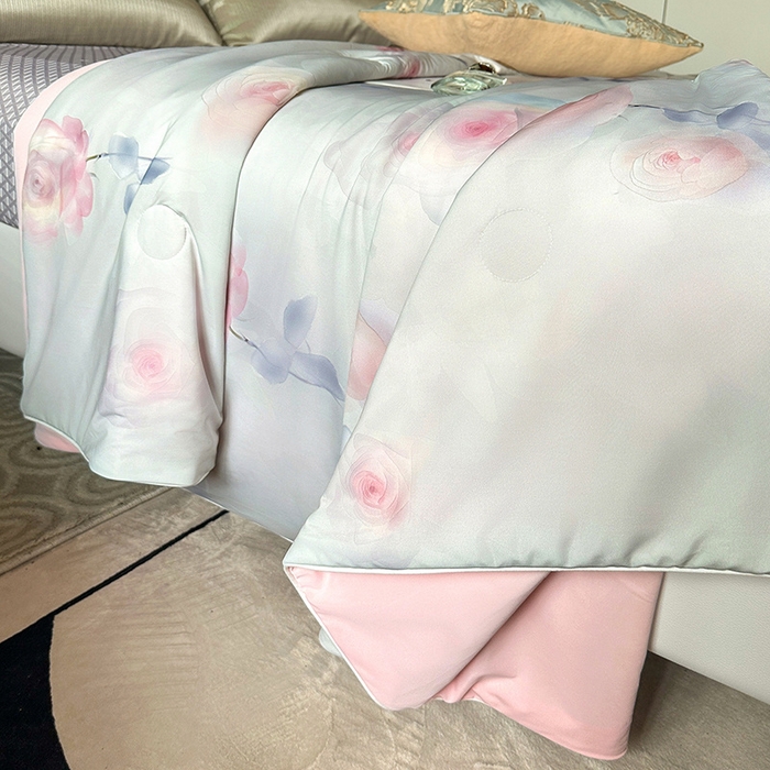 91家纺网 家纺一手货源 找家纺 小芽 2024新款凉感丝夏被 醉清秋