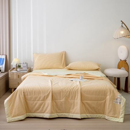 91家纺网 家纺一手货源 找家纺 （总）一加一 2025新款全棉水洗棉色织大豆夏被