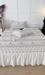 91家纺网 家纺一手货源 找家纺 昔可家纺 2024新款A类900D仙仙雪纺床裙冰丝席 郁金香布兰兔