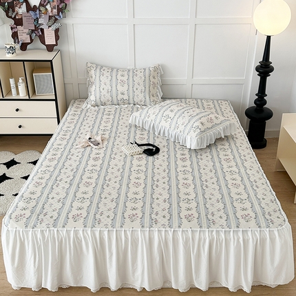 91家纺网 家纺一手货源 找家纺 昔可家纺 2024新款A类900D仙仙雪纺床裙冰丝席 夏日织梦