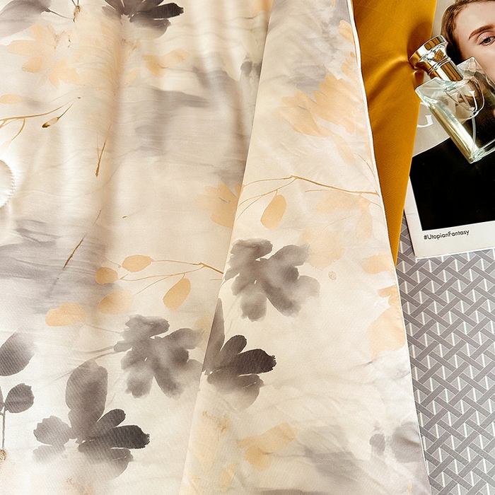 91家纺网 家纺一手货源 找家纺 小芽 2024新款凉感丝夏被 叶舞