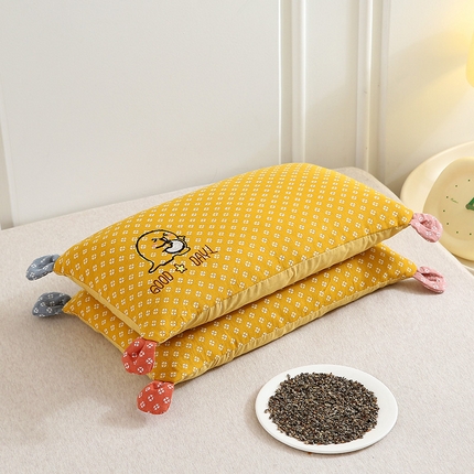 91家纺网 家纺一手货源 找家纺 （总）梦叶草 2024新款全棉双层纱小恐龙儿童荞麦枕芯30×50cm枕头