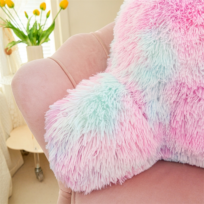 91家纺网 家纺一手货源 找家纺 品尚嘉 2025新款长毛绒拥抱式腰靠跨境外贸水貂绒靠垫沙发靠背 腰靠-丁香紫