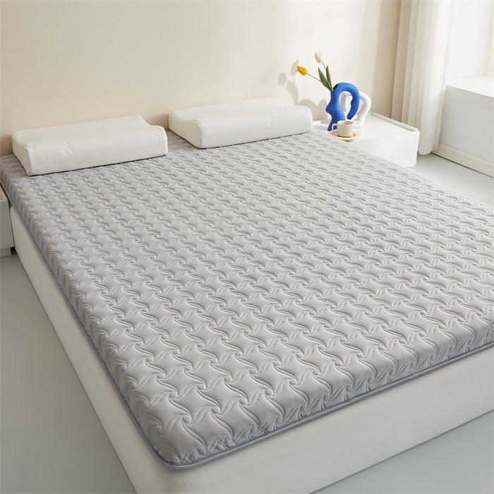 91家纺网 家纺一手货源 找家纺 寐珂 2025新款乳胶凉席床垫A类反面水洗棉加厚床垫学生宿舍床垫 绅士灰