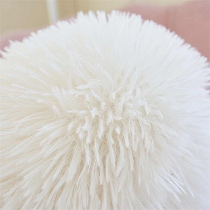 91家纺网 家纺一手货源 找家纺 品尚嘉 2025新款长毛绒拥抱式腰靠跨境外贸水貂绒靠垫沙发靠背 腰靠-米白