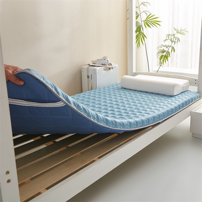 91家纺网 家纺一手货源 找家纺 寐珂 2025新款乳胶凉席床垫A类反面水洗棉加厚床垫学生宿舍床垫 繁星蓝