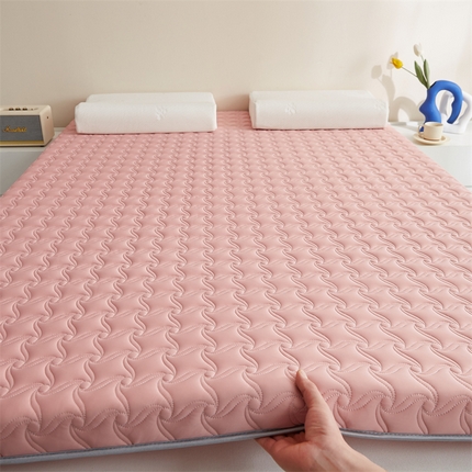 寐珂 2025新款乳胶凉席床垫A类反面水洗棉加厚床垫学生宿舍床垫 奶油粉