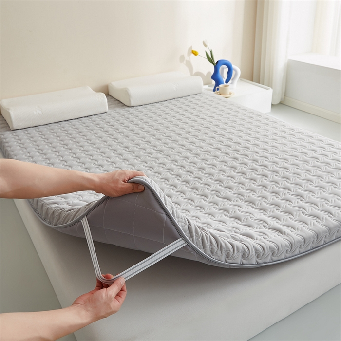 91家纺网 家纺一手货源 找家纺 寐珂 2025新款乳胶凉席床垫A类反面水洗棉加厚床垫学生宿舍床垫 绅士灰