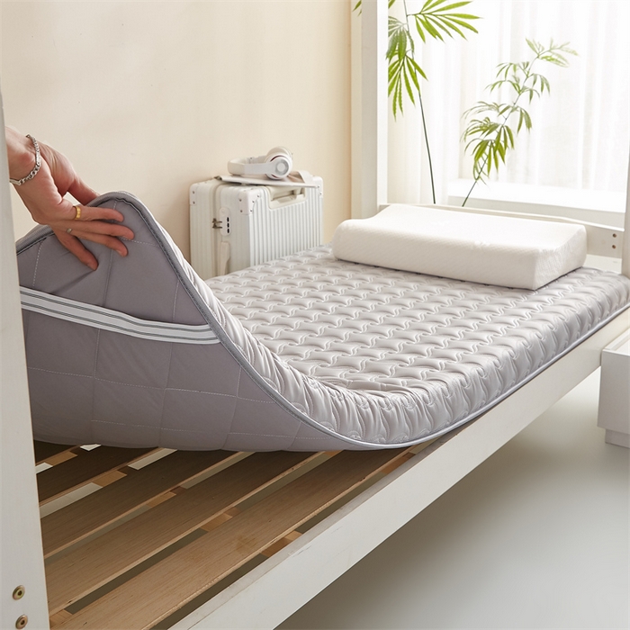 91家纺网 家纺一手货源 找家纺 寐珂 2025新款乳胶凉席床垫A类反面水洗棉加厚床垫学生宿舍床垫 绅士灰