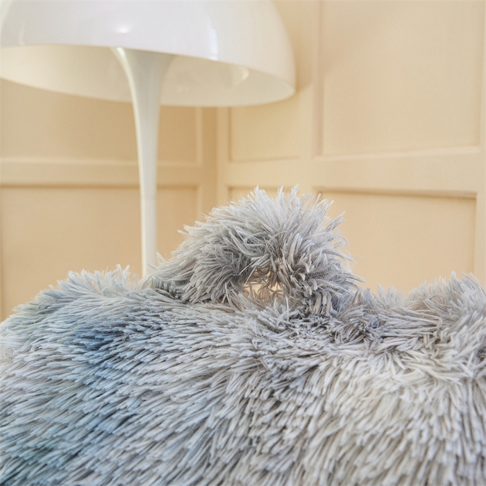 91家纺网 家纺一手货源 找家纺 品尚嘉 2025新款长毛绒拥抱式腰靠跨境外贸水貂绒靠垫沙发靠背 腰靠-扎染浅灰