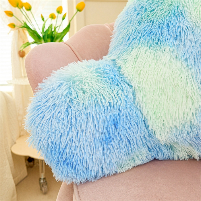 91家纺网 家纺一手货源 找家纺 品尚嘉 2025新款长毛绒拥抱式腰靠跨境外贸水貂绒靠垫沙发靠背 腰靠-薄荷绿