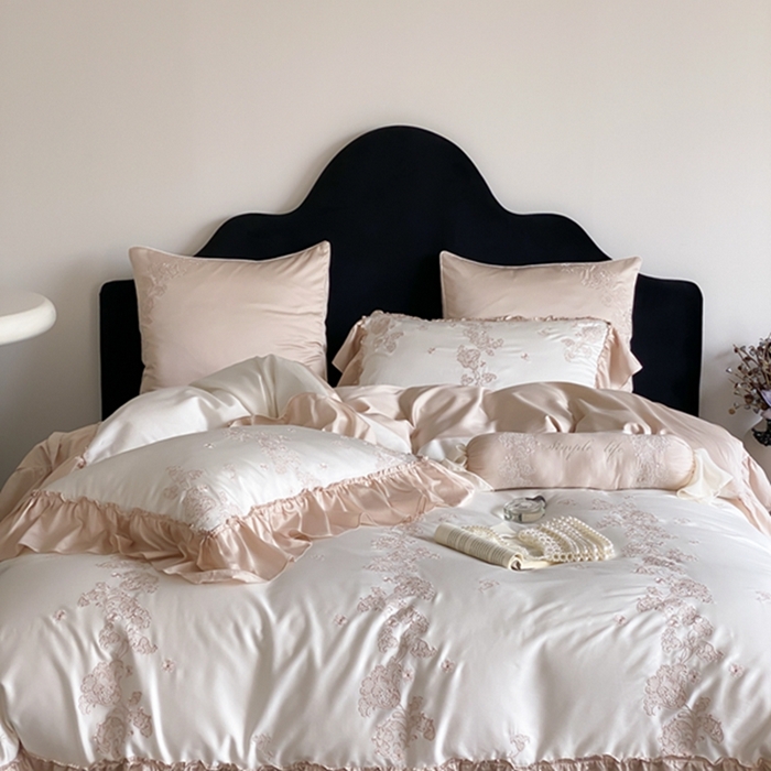 91家纺网 家纺一手货源 找家纺 MIU缪家居 2024新款100支天丝棉四件套-舒芙蕾 白色