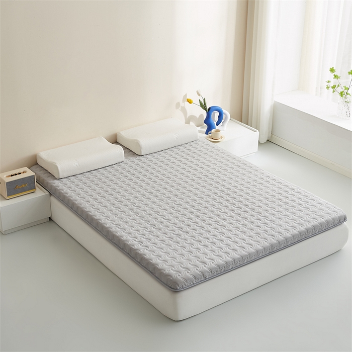 91家纺网 家纺一手货源 找家纺 寐珂 2025新款乳胶凉席床垫A类反面水洗棉加厚床垫学生宿舍床垫 绅士灰