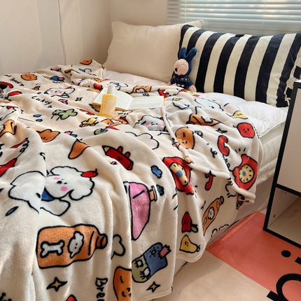 91家纺网 家纺一手货源 找家纺 （总）桃喜2024新款双面牛奶绒毛毯