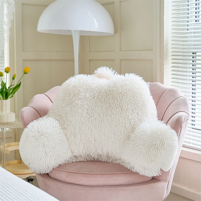 91家纺网 家纺一手货源 找家纺 （总）品尚嘉 2025新款长毛绒拥抱式腰靠跨境外贸水貂绒靠垫沙发靠背