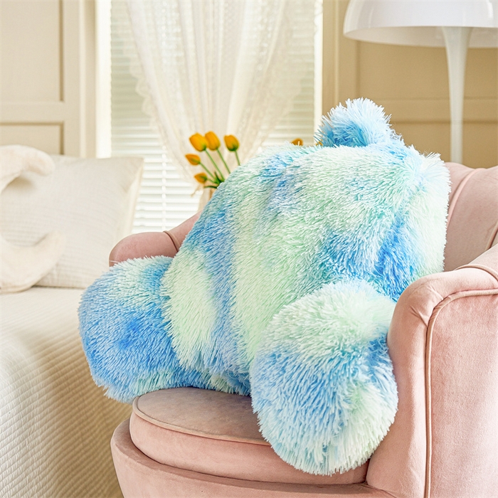 91家纺网 家纺一手货源 找家纺 品尚嘉 2025新款长毛绒拥抱式腰靠跨境外贸水貂绒靠垫沙发靠背 腰靠-薄荷绿