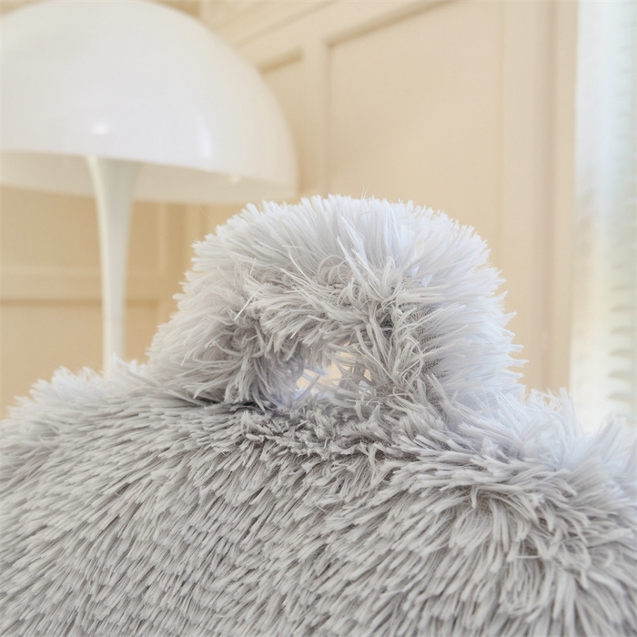 91家纺网 家纺一手货源 找家纺 品尚嘉 2025新款长毛绒拥抱式腰靠跨境外贸水貂绒靠垫沙发靠背 腰靠-浅灰