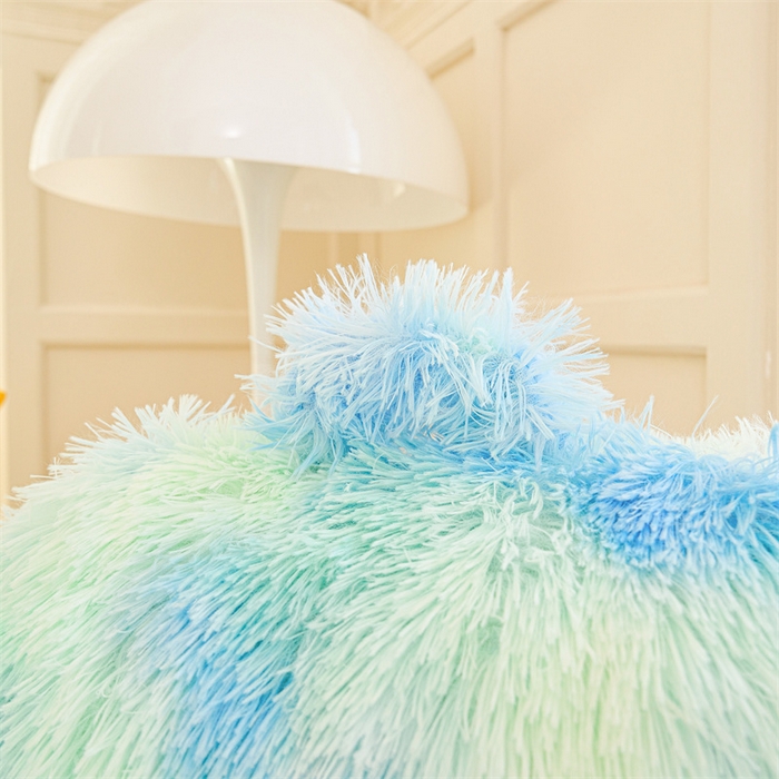 91家纺网 家纺一手货源 找家纺 品尚嘉 2025新款长毛绒拥抱式腰靠跨境外贸水貂绒靠垫沙发靠背 腰靠-薄荷绿