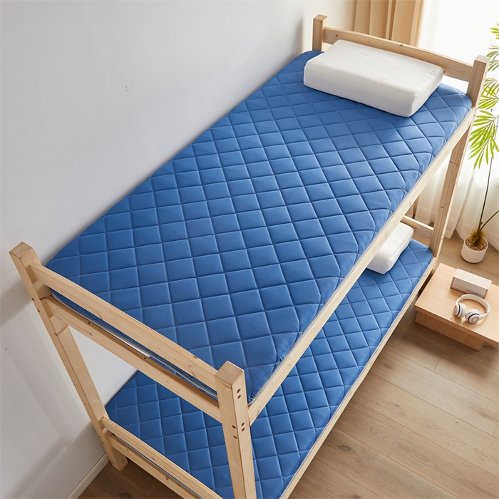 91家纺网 家纺一手货源 找家纺 寐珂 2025新款水洗棉大豆床垫 学生款 牛仔蓝