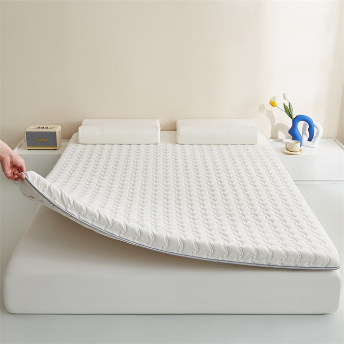 91家纺网 家纺一手货源 找家纺 寐珂 2025新款乳胶凉席床垫A类反面水洗棉加厚床垫学生宿舍床垫 贵族白