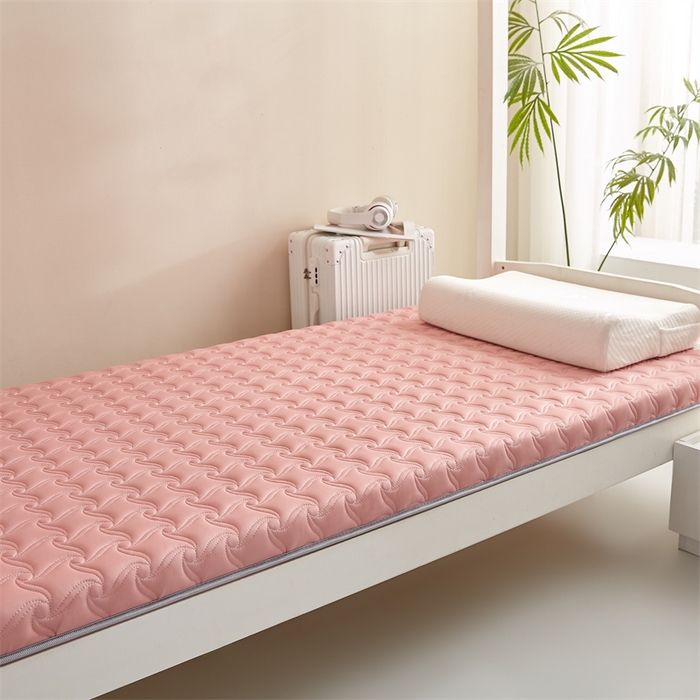 91家纺网 家纺一手货源 找家纺 寐珂 2025新款乳胶凉席床垫A类反面水洗棉加厚床垫学生宿舍床垫 奶油粉