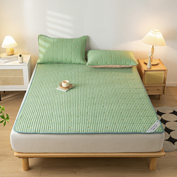 91家纺网 家纺一手货源 找家纺 鑫钰 2024新款1公分厚乳胶床垫薄款席梦思保护垫床护垫-星愿 乳胶床褥-星愿-云川绿