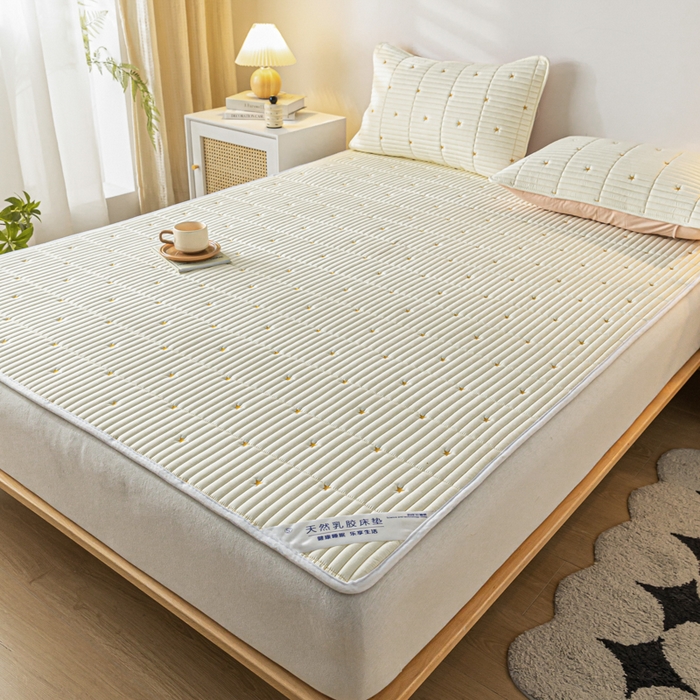 91家纺网 家纺一手货源 找家纺 鑫钰 2024新款1公分厚乳胶床垫薄款席梦思保护垫床护垫-星愿 乳胶床褥-星愿-雅白