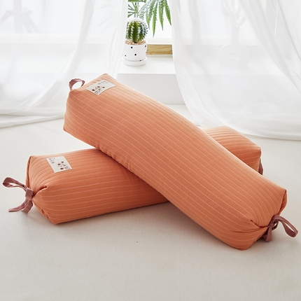 91家纺网 家纺一手货源 找家纺 乐可 2024新款全棉砂洗糖果荞麦枕20*58cm 全棉砂洗糖果荞麦枕-M7桔