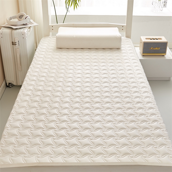 91家纺网 家纺一手货源 找家纺 寐珂 2025新款乳胶凉席床垫A类反面水洗棉加厚床垫学生宿舍床垫 贵族白