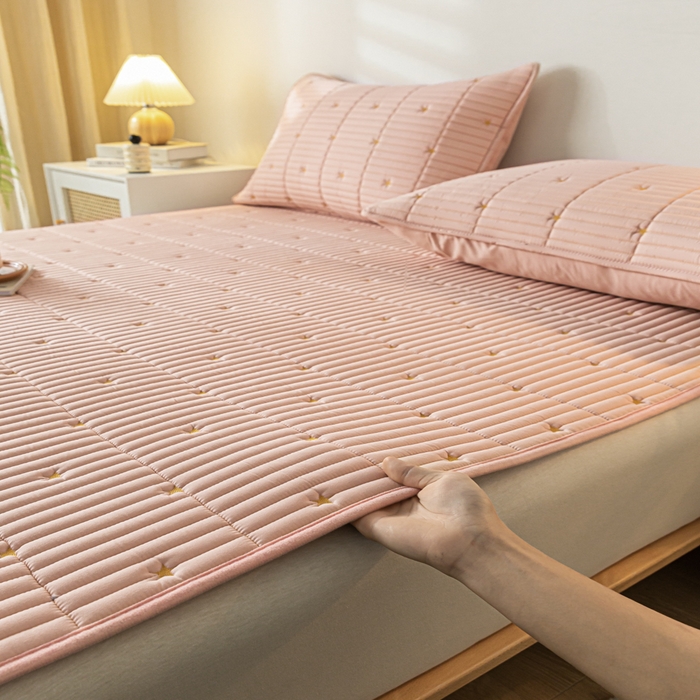 91家纺网 家纺一手货源 找家纺 鑫钰 2024新款1公分厚乳胶床垫薄款席梦思保护垫床护垫-星愿 乳胶床褥-星愿-安娜粉