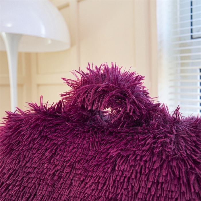 91家纺网 家纺一手货源 找家纺 品尚嘉 2025新款长毛绒拥抱式腰靠跨境外贸水貂绒靠垫沙发靠背 腰靠-枣红