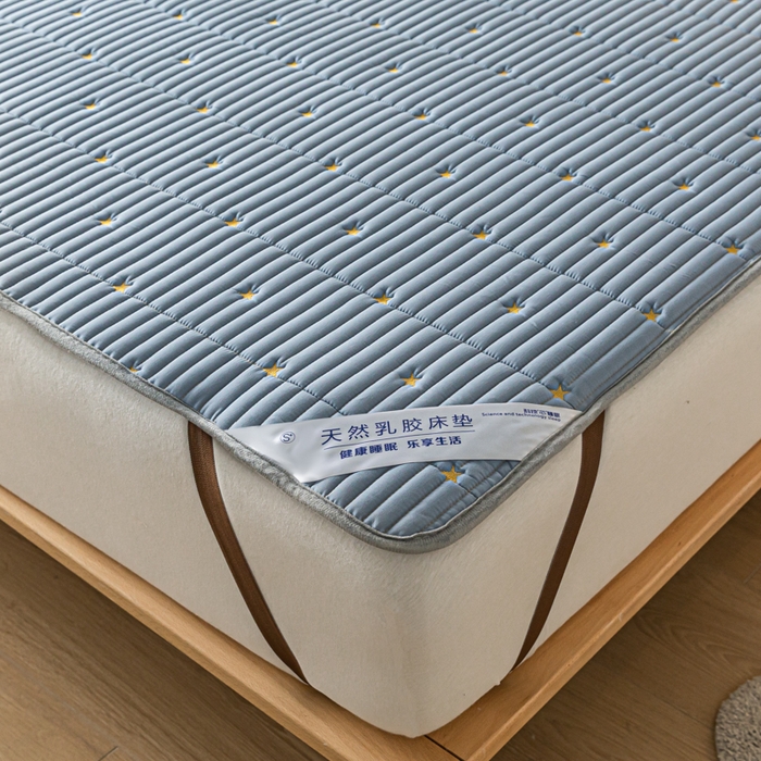 91家纺网 家纺一手货源 找家纺 鑫钰 2024新款1公分厚乳胶床垫薄款席梦思保护垫床护垫-星愿 乳胶床褥-星愿-风铃蓝