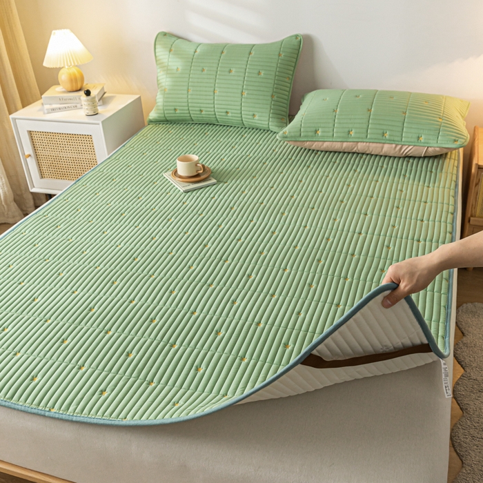 91家纺网 家纺一手货源 找家纺 鑫钰 2024新款1公分厚乳胶床垫薄款席梦思保护垫床护垫-星愿 乳胶床褥-星愿-云川绿