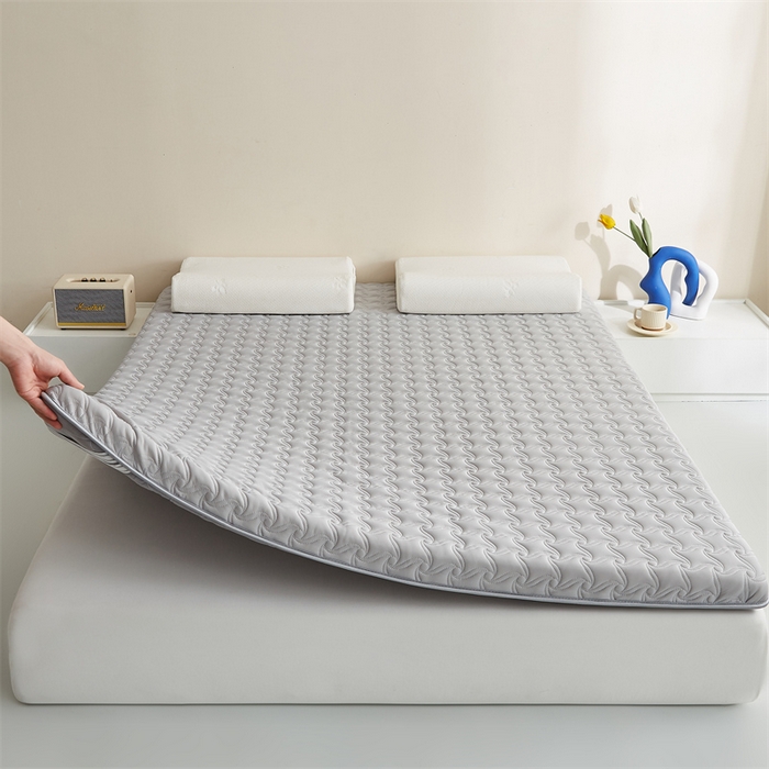 91家纺网 家纺一手货源 找家纺 寐珂 2025新款乳胶凉席床垫A类反面水洗棉加厚床垫学生宿舍床垫 绅士灰