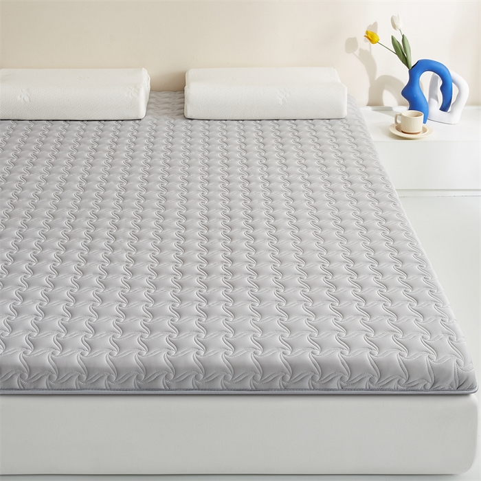 91家纺网 家纺一手货源 找家纺 寐珂 2025新款乳胶凉席床垫A类反面水洗棉加厚床垫学生宿舍床垫 绅士灰